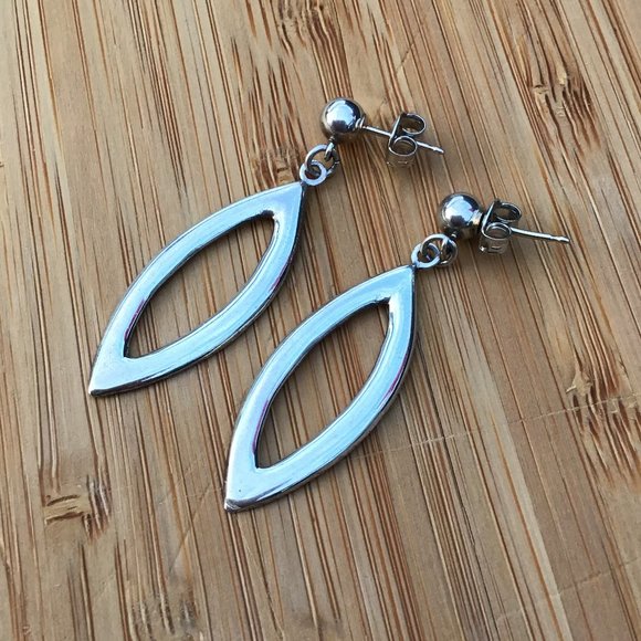 Sterling Silver Drop Post Earrings Vintage Pierced 925 - Picture 4 of 8